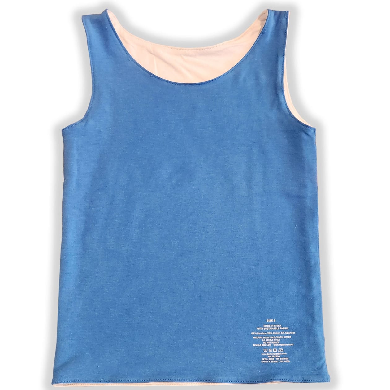 The Sensory Compression Reversible Tank - Color: Blue/ White, Size: 7"