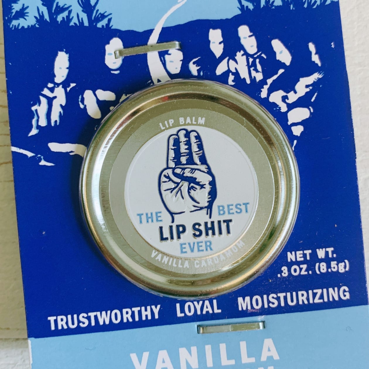 Lip Shit Lip Balm in Vanilla Cardamom Beeswax Formula | Lip Moisturizer in Tin | .3oz | BlueQ at GetBullish