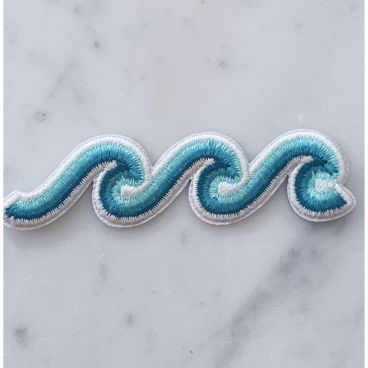 Simple Wave Patch | Embroidered Ocean Wave Applique