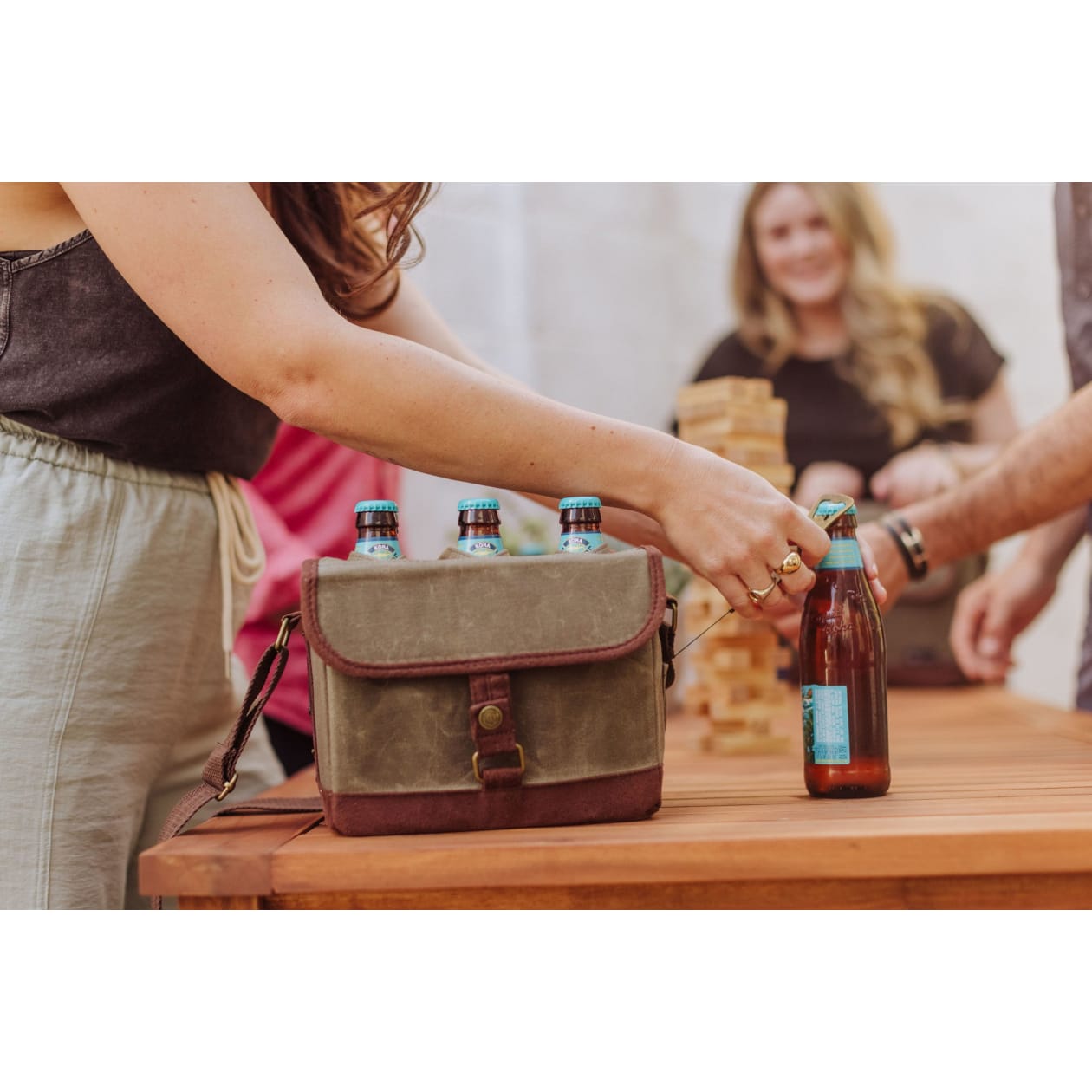 Beer Caddy Cooler Tote with Opener