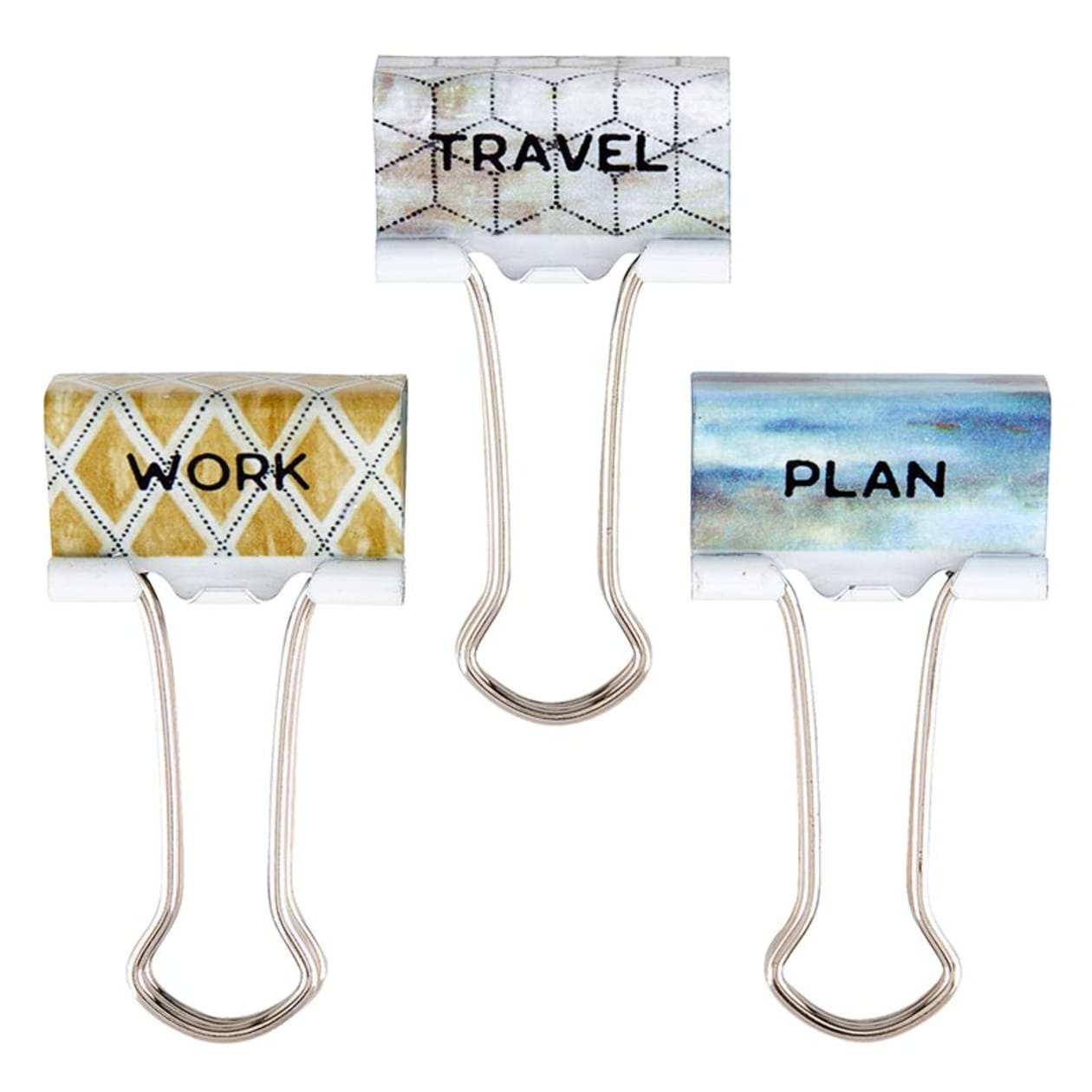 Travel Binder Clips | Binder Clips Set In Jar | 12 Pieces