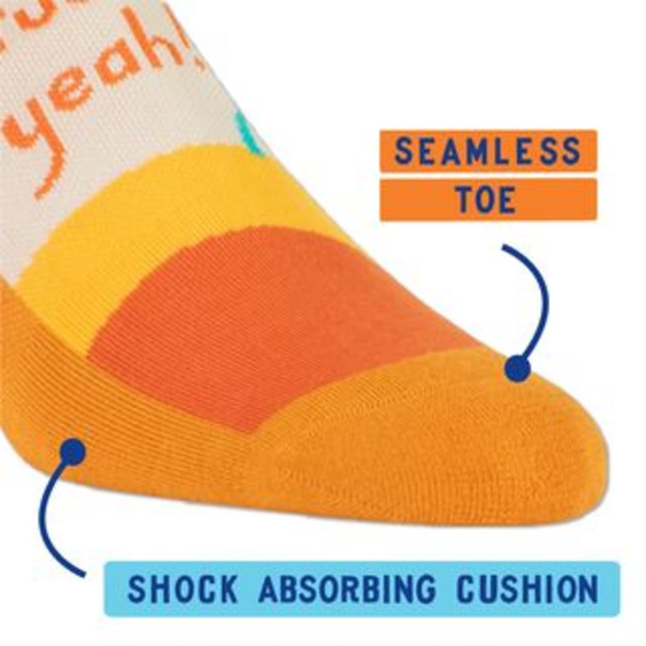 Endorphins Fuck Yeah Unisex Sneaker Socks [2 Size Options] | BlueQ at GetBullish