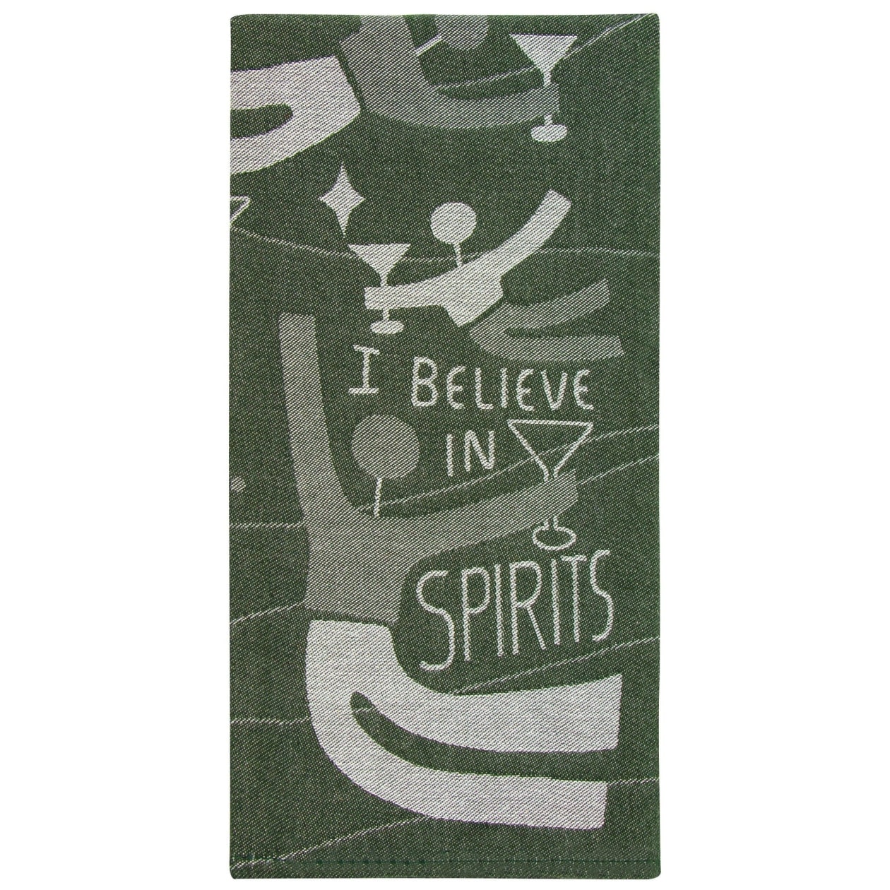 I Believe in Spirits Woven Dish Towel | Cotton Kitchen Tea Hand Dish Cloth | 28" x 21" | BlueQ at GetBullish
