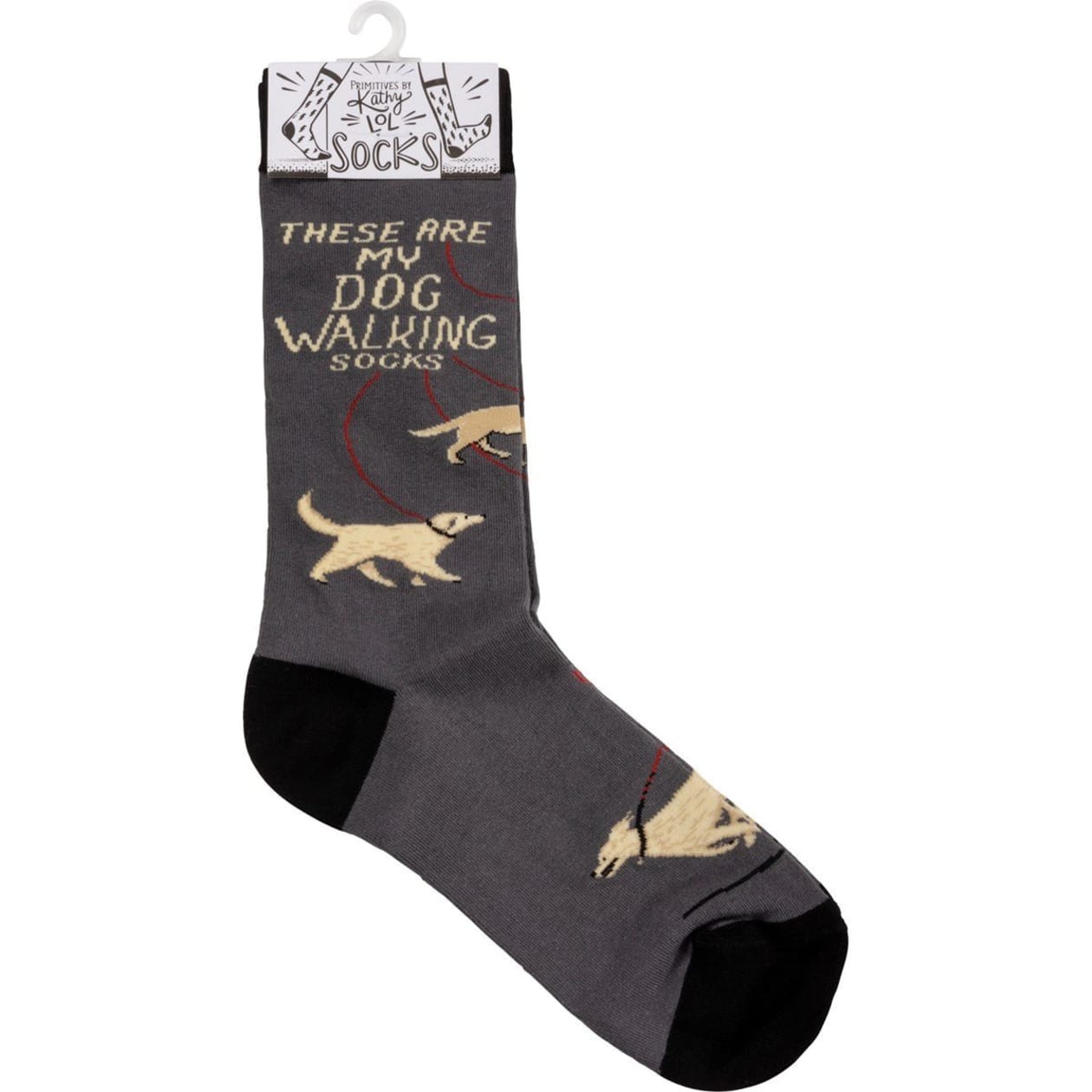 These Are My Dog Walking Socks | Black Gray Funny Novelty Socks with Cool Design | Specialty Dress Socks