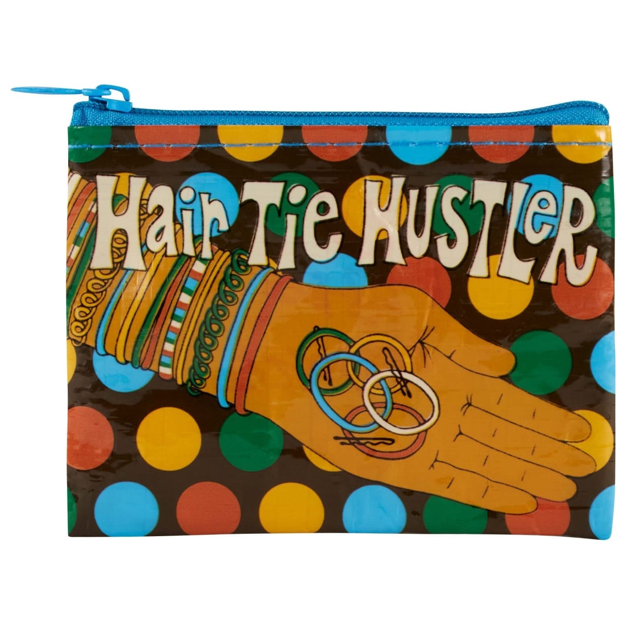 Hair Tie Hustler Coin Purse | Recycled Material Wallet Pouch | 3" x 4" | BlueQ at GetBullish