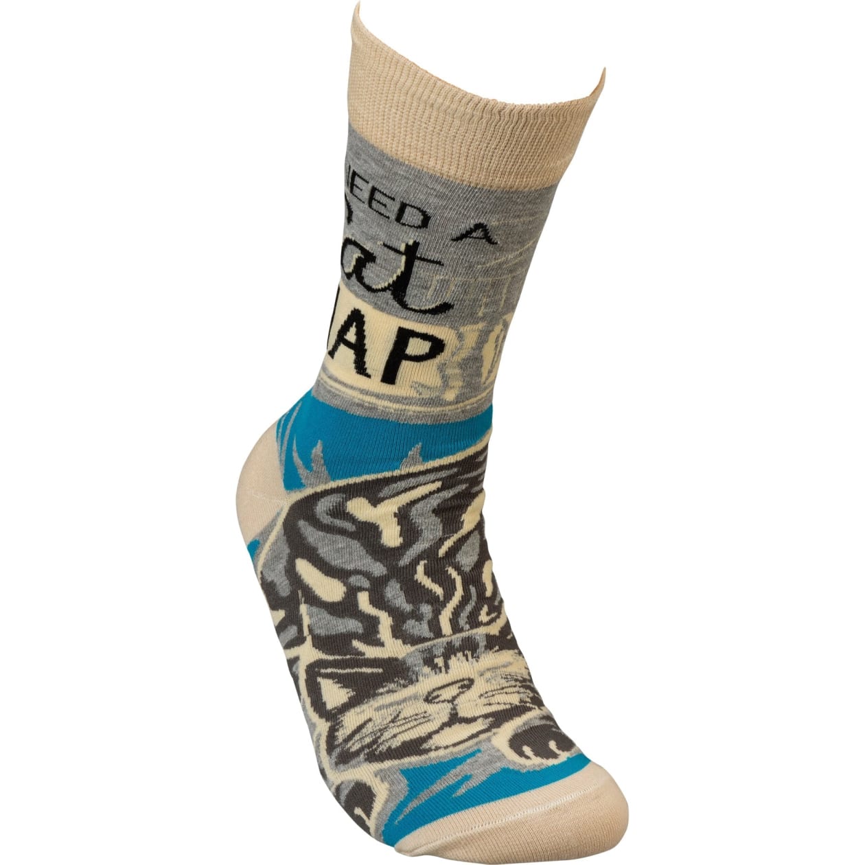 I Need A Cat Nap Crew Funny Novelty Socks