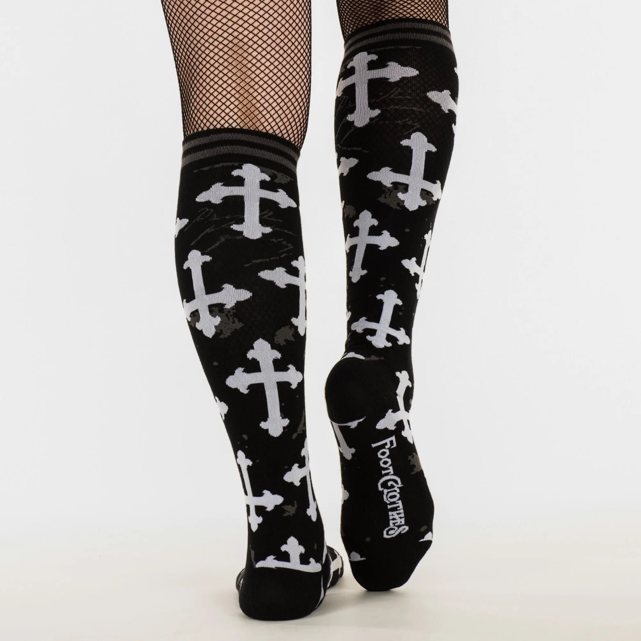 Gothic Crosses Knee High Socks