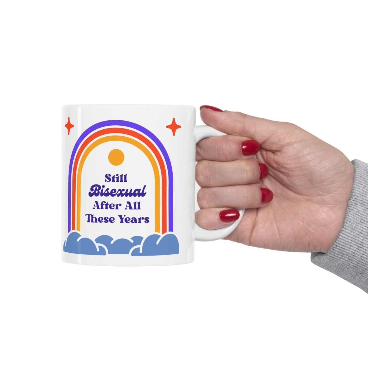 Still Bisexual After All These Years LGBTQ Pride Retro Rainbow Ceramic Mug 11oz