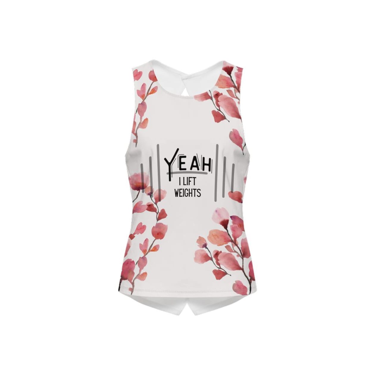 Yeah I Lift Weights Women’s Cross Back Sleeveless Tank Top | Floral