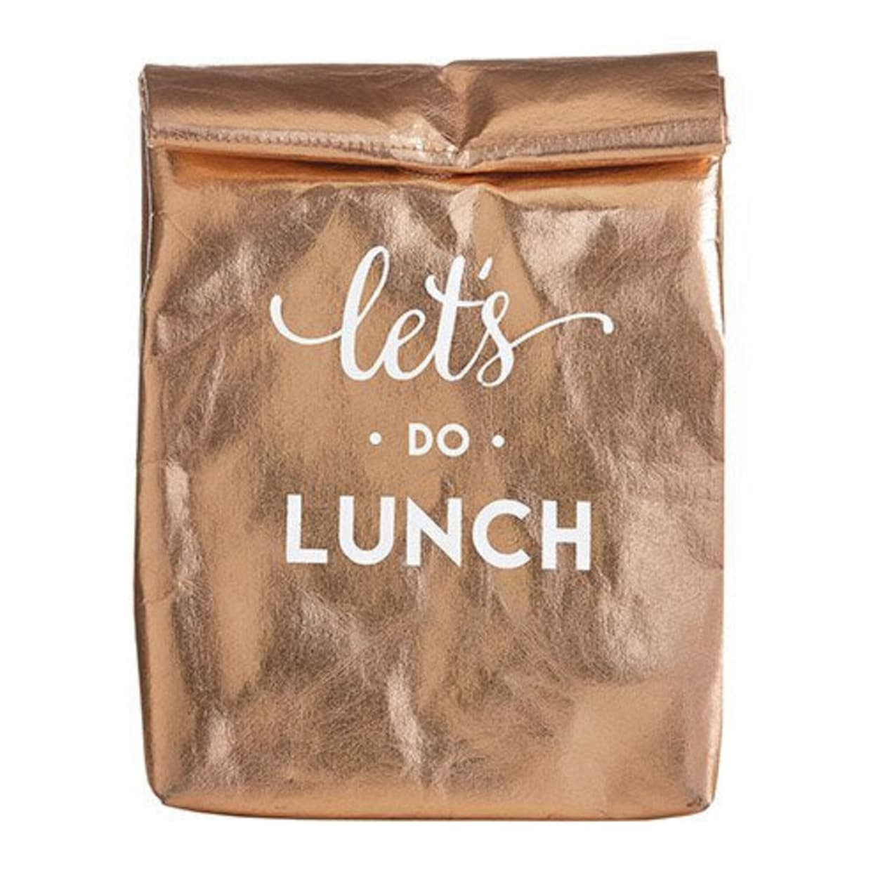 Let's Do Lunch Washable Paper Insulated Bag in Rose Gold | Pack of 6