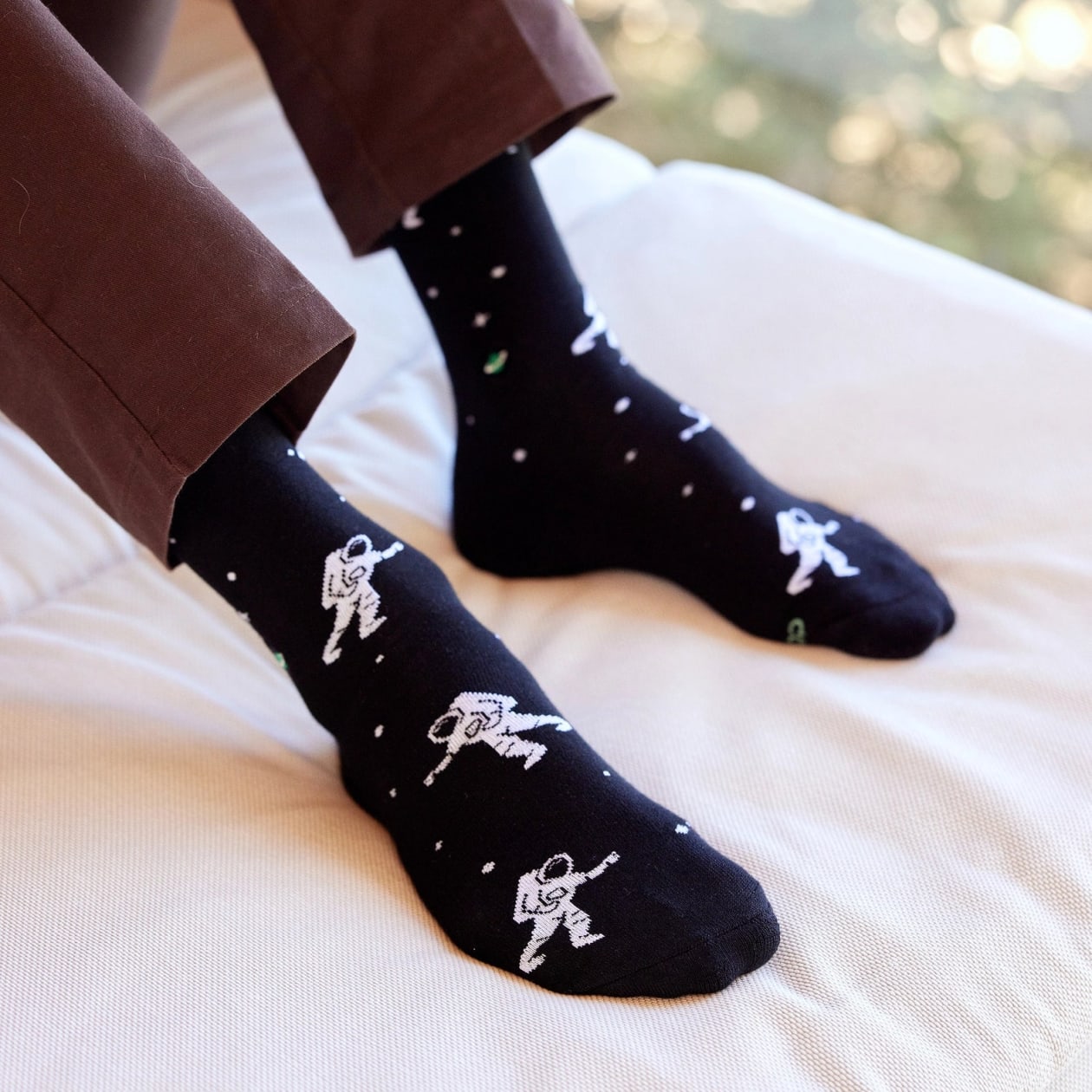 Men's Floating Astronaut Socks That Support Space Exploration | Fair Trade | Fits Men's Sizes 8.5-13