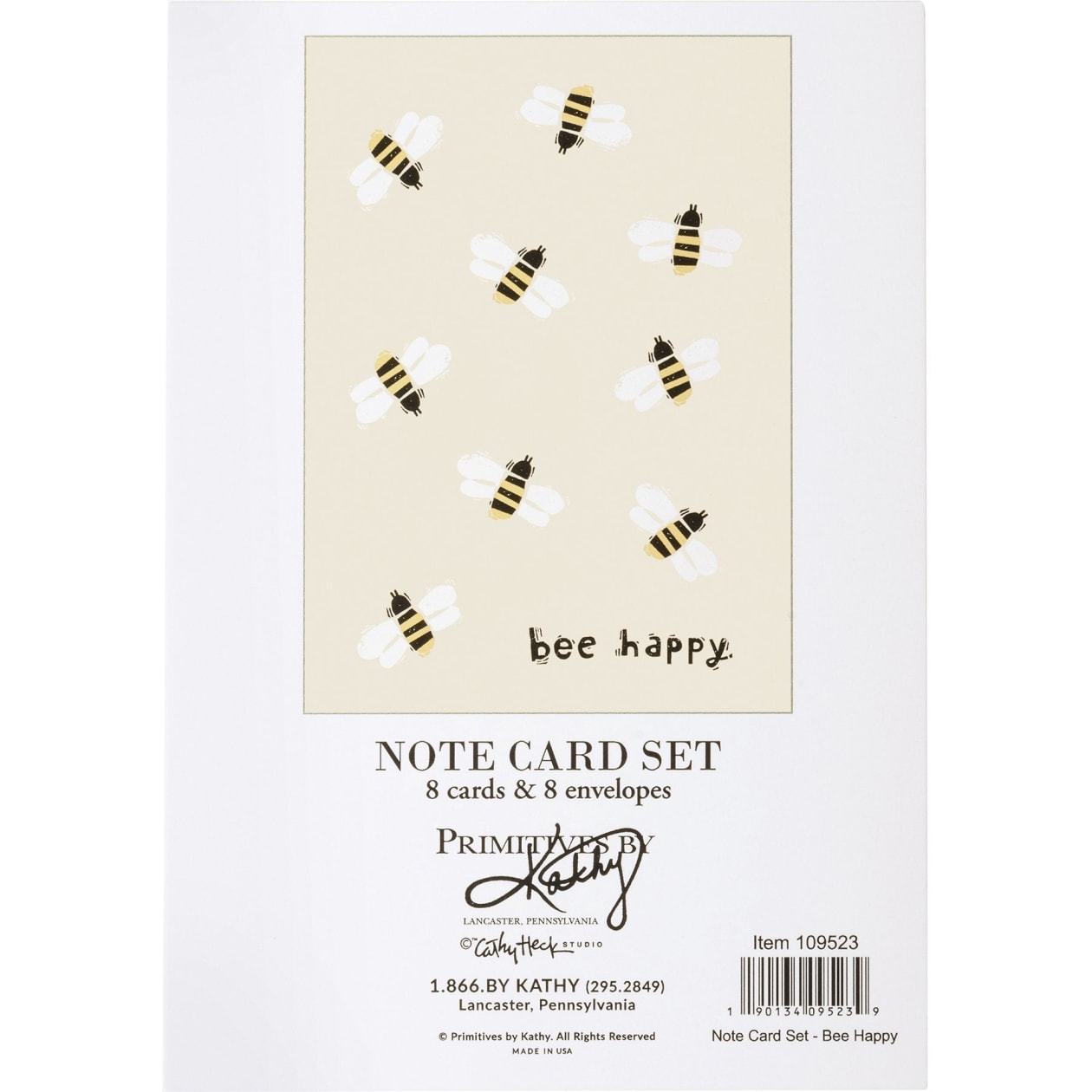 Bee Happy Note Card Set | 8 Cards