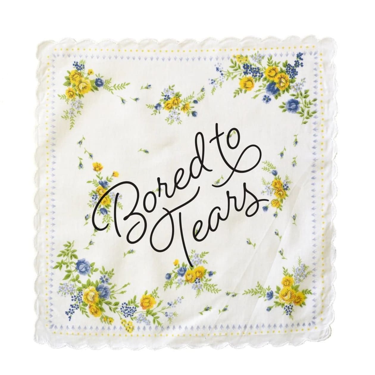 Bored to Tears Retro Hankie Floral Print Cotton Handkerchief