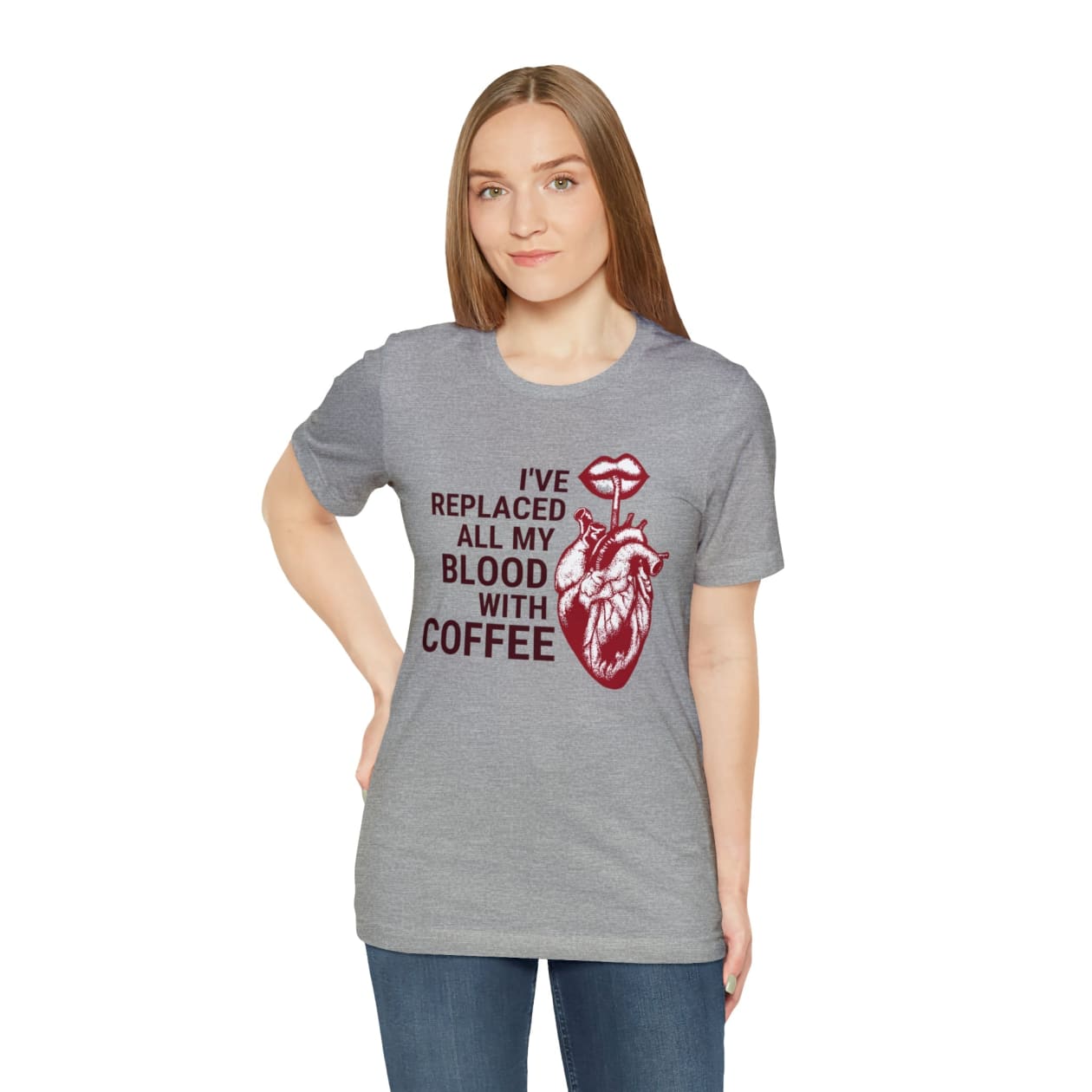 I've Replaced All My Blood With Coffee Jersey Short Sleeve Tee [Multiple Colors and Sizes]