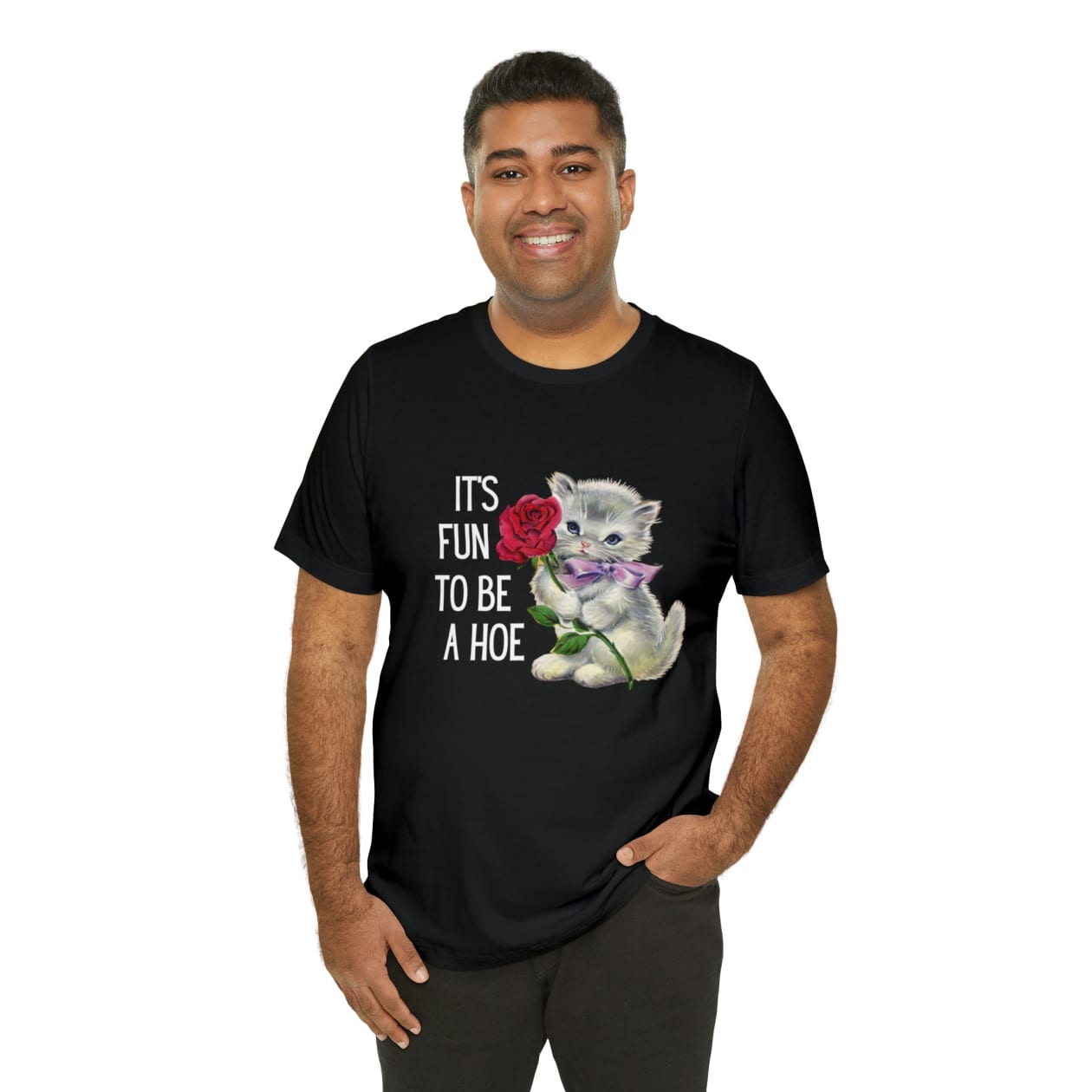 It's Fun to be a Hoe Jersey Short Sleeve Tee [Multiple Color Options] with Kitten Motif