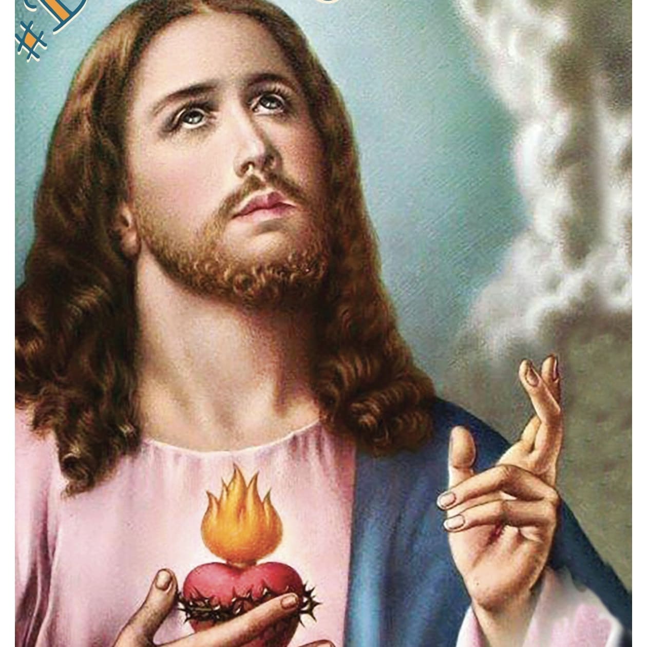 #Blessed Sacred Heart of Jesus Hashtag Greeting Card