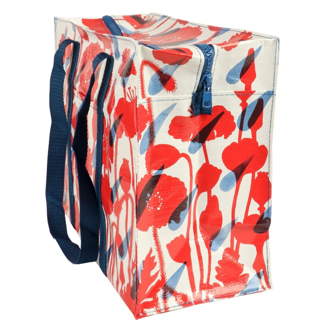 Flower Shower Shoulder Tote in Red and Blue | BlueQ at GetBullish