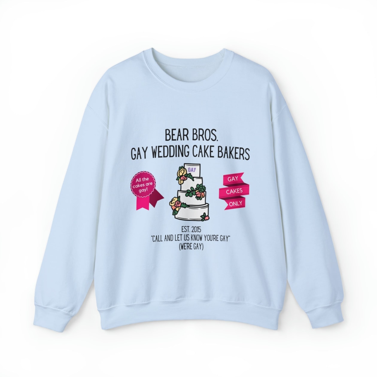 Bear Bros. Gay Wedding Cake Bakers Unisex Heavy Blend™ Crewneck Sweatshirt Sizes SM-5XL | Plus Size Available