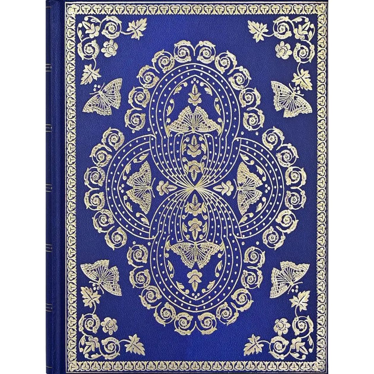 Gilded Butterflies Journal | Bejewelled Floral in Gold and Deep Blue | 6-1/4'' x 8-1/4''