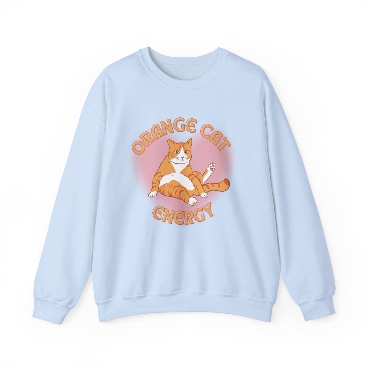 Orange Cat Energy Unisex Heavy Blend™ Crewneck Sweatshirt Sizes SM-5XL | Plus Size Available