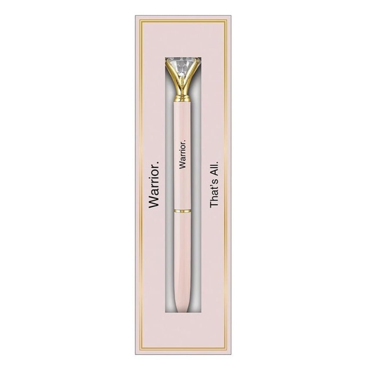 Blush Pink Gem "Warrior" Pen in Gift Box | Jewel-Topped Gift Pen