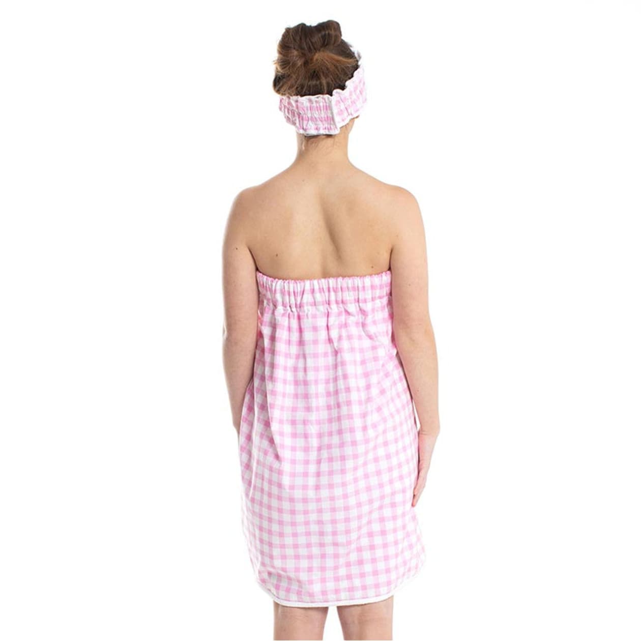 Pink Gingham Spa Head Band | Hair Band for Skincare Facial After Shower