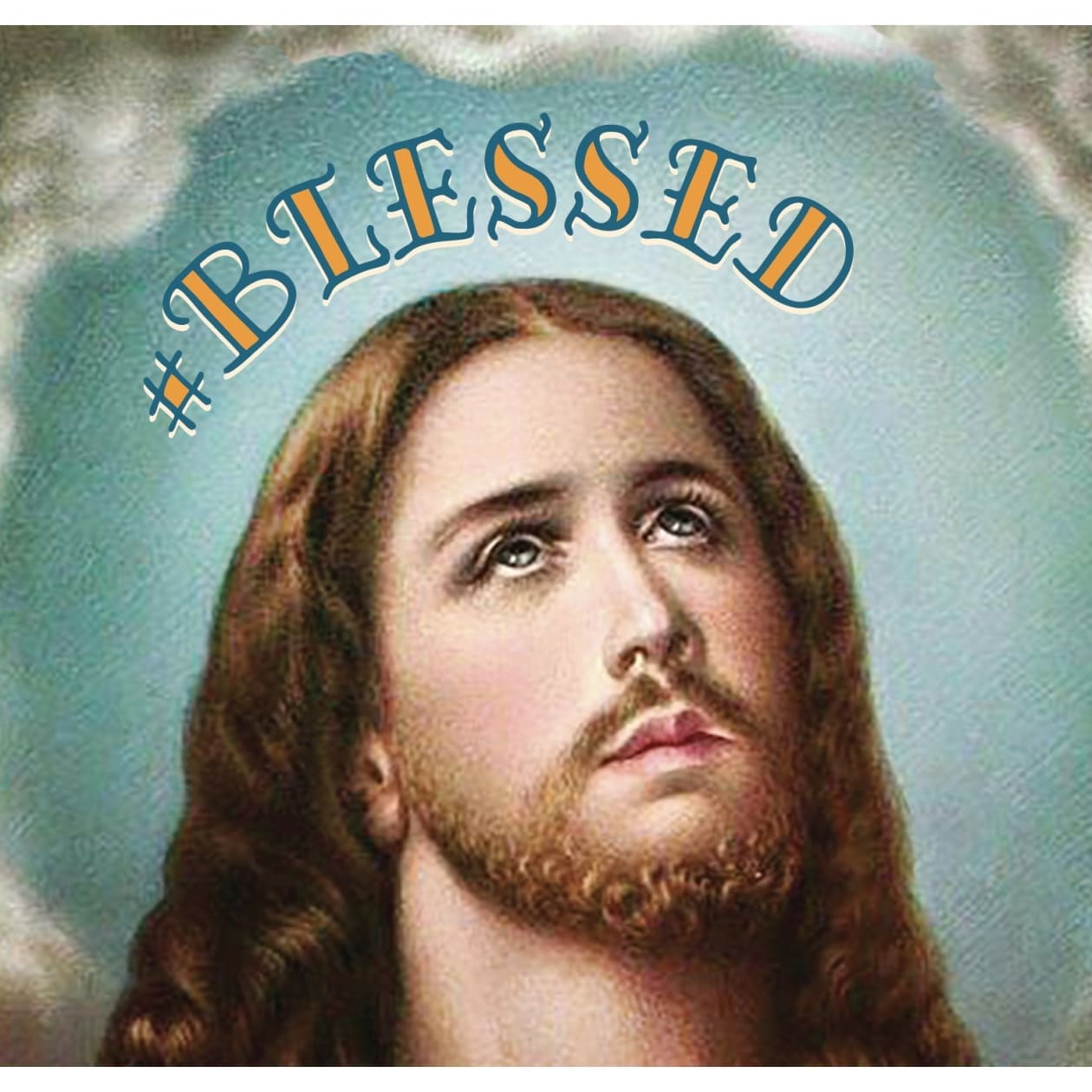 #Blessed Sacred Heart of Jesus Hashtag Greeting Card