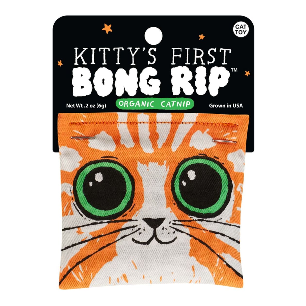 Kitty's First Bong Rip Catnip Cat Toy | Premium Organic Catnip in Illustrated Cotton Pouch | BlueQ at GetBullish