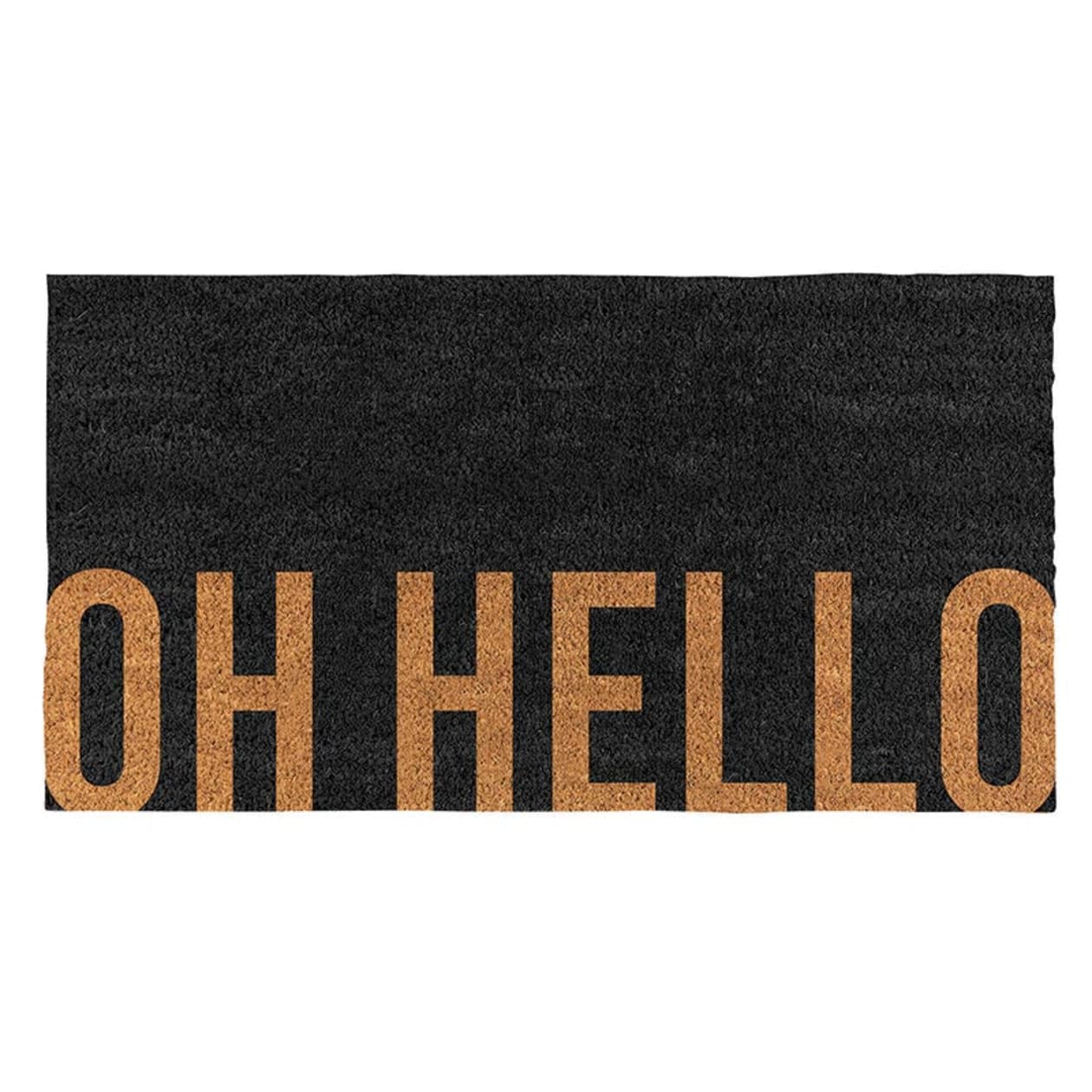 Oh Hello Large Coir Door Mats | Indoor Outdoor Rug | 30" x 16"