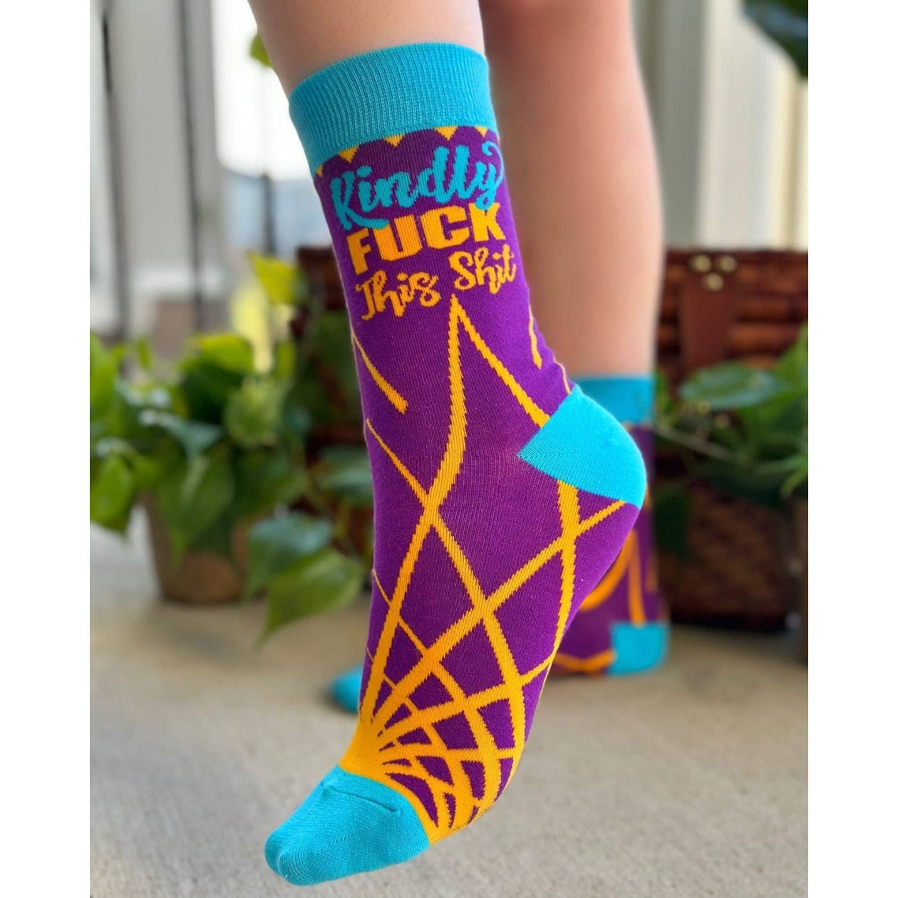 Kindly Fuck This Shit Ladies' Crew Socks | Funny Sweary Novelty Women's Socks