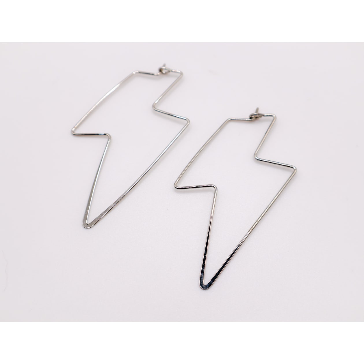 Silver Lightning Bolt Earrings