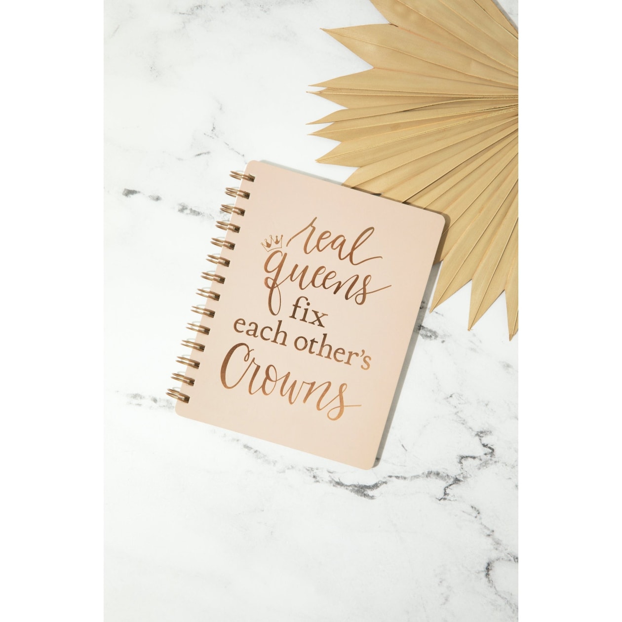 Real Queens Fix Each Other's Crowns Spiral Notebook in Blush Palette | 5.75" x 7.5" | 120 Lined Pages