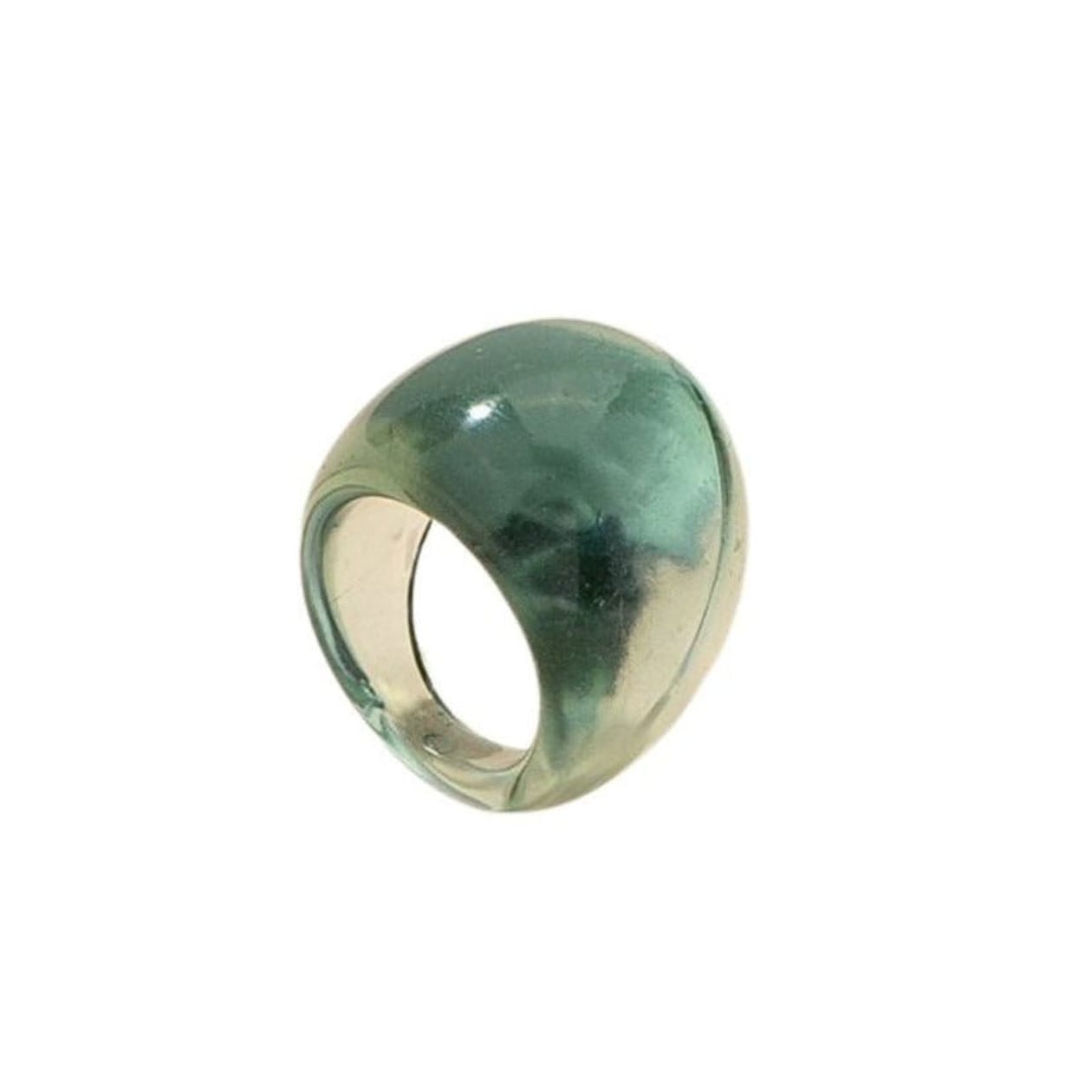 Resin Bubble Ring in Sea Green