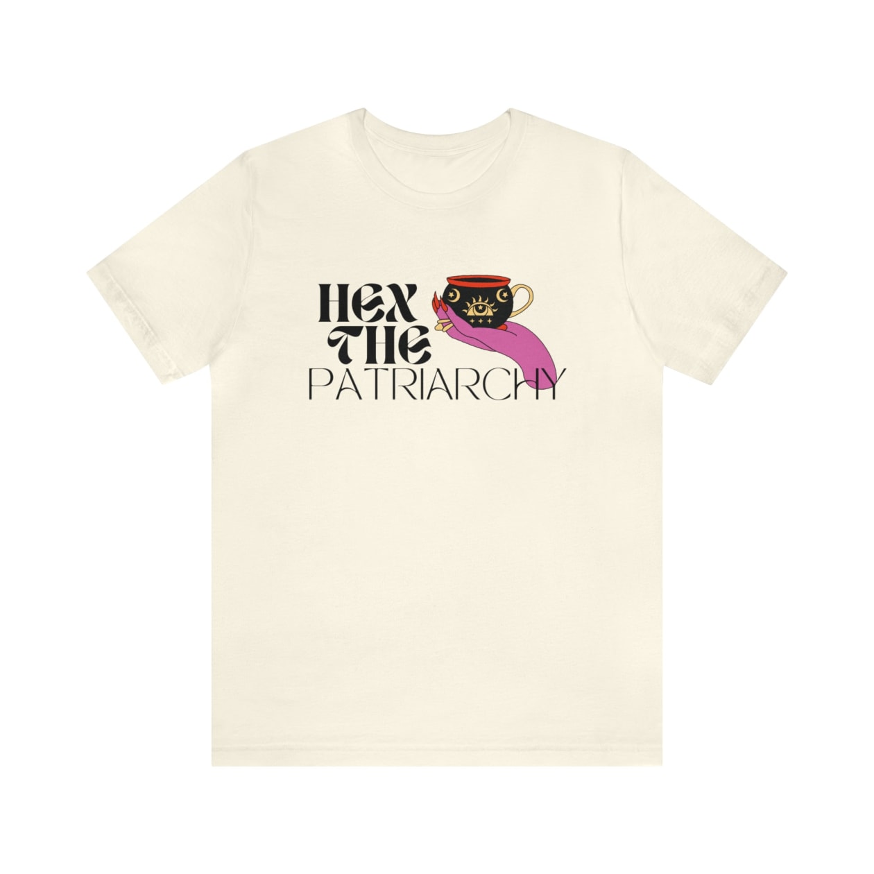 Hex the Patriarchy Feminist Jersey Short Sleeve Tee [Multiple Colors and Sizes]