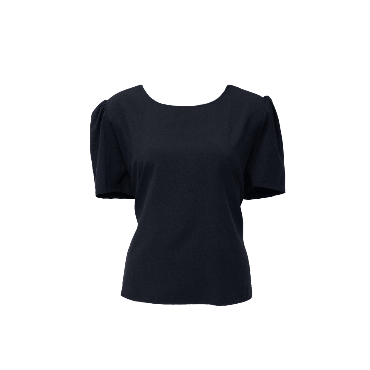 Elegance Round Neck Blouse in Black