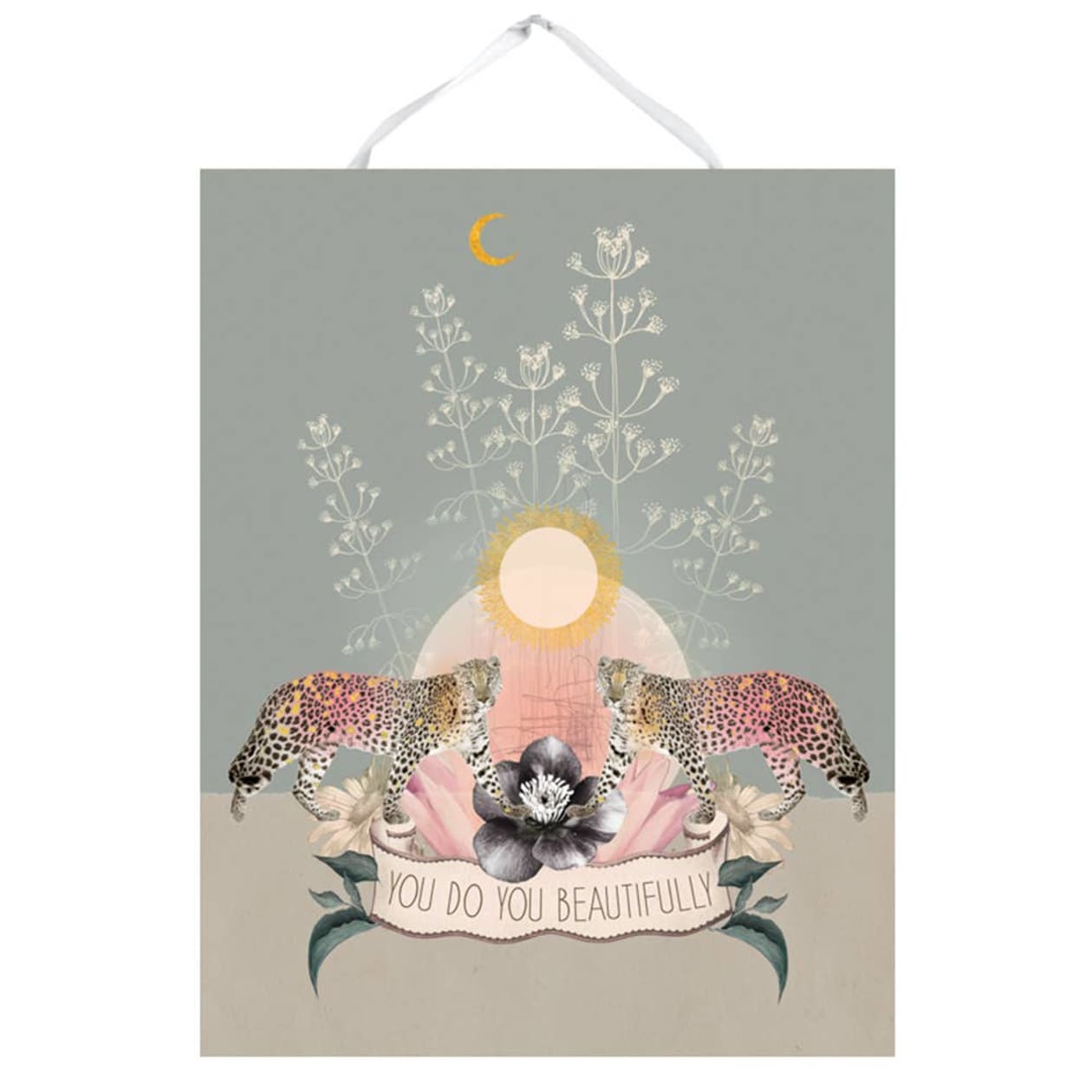 Twin Leopards 11" x 14" Art Print | Pre-Hung with Silk Ribbon for Easy Hanging
