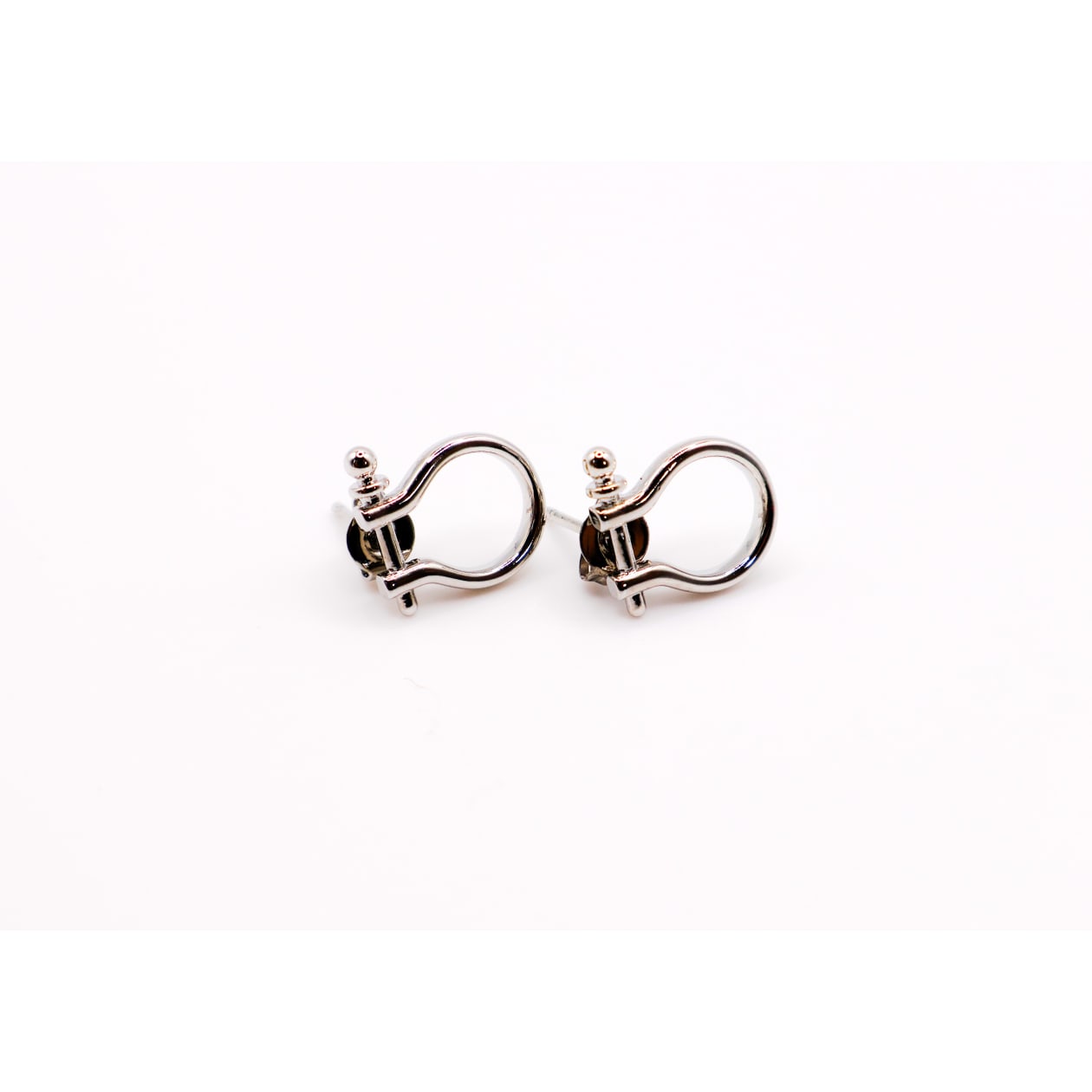 Whimsical White Gold Horseshoe Earrings