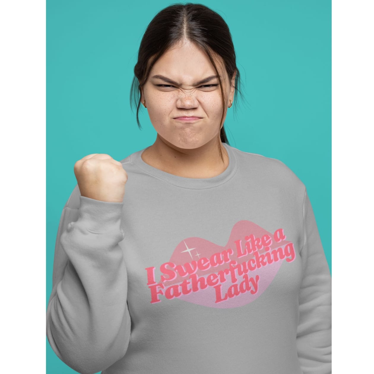 I Swear Like a Fatherfucking Lady Unisex Heavy Blend™ Crewneck Sweatshirt Sizes SM-5XL | Plus Size Available