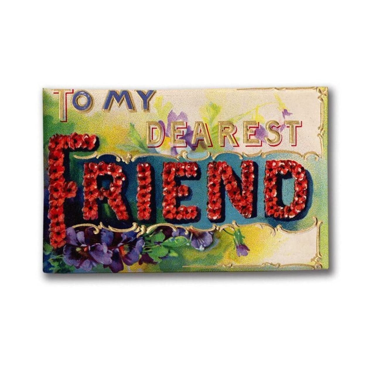 To My Dearest Friend Victorian Greeting Magnet | 2" x 3"