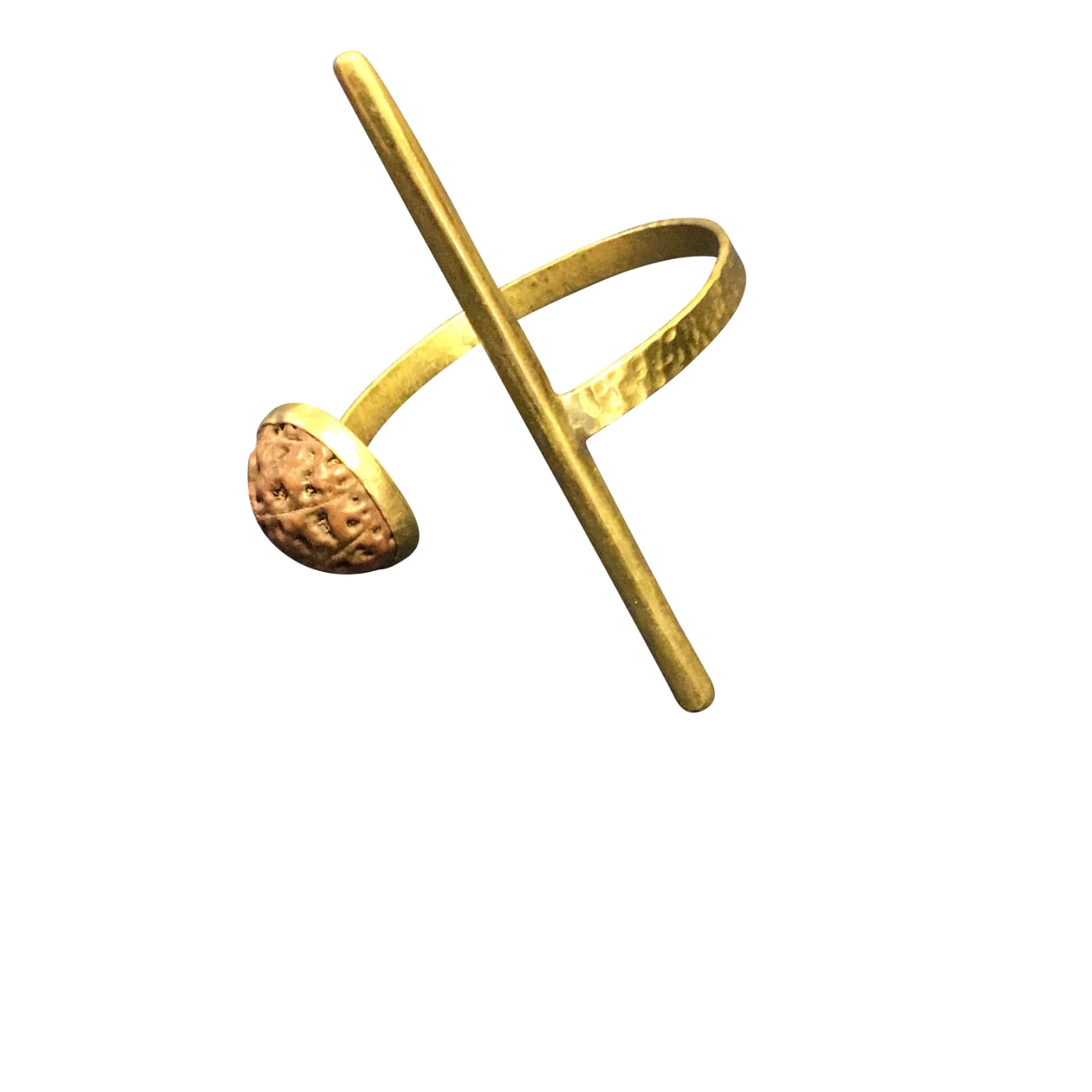 Soldered Brass Double Cuff - Style: Brass & Walnut