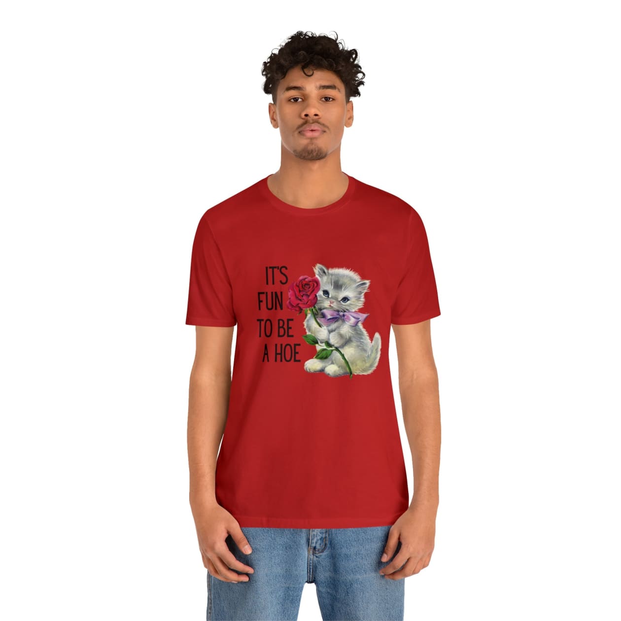 It's Fun to be a Hoe Jersey Short Sleeve Tee [Multiple Color Options] with Kitten Motif