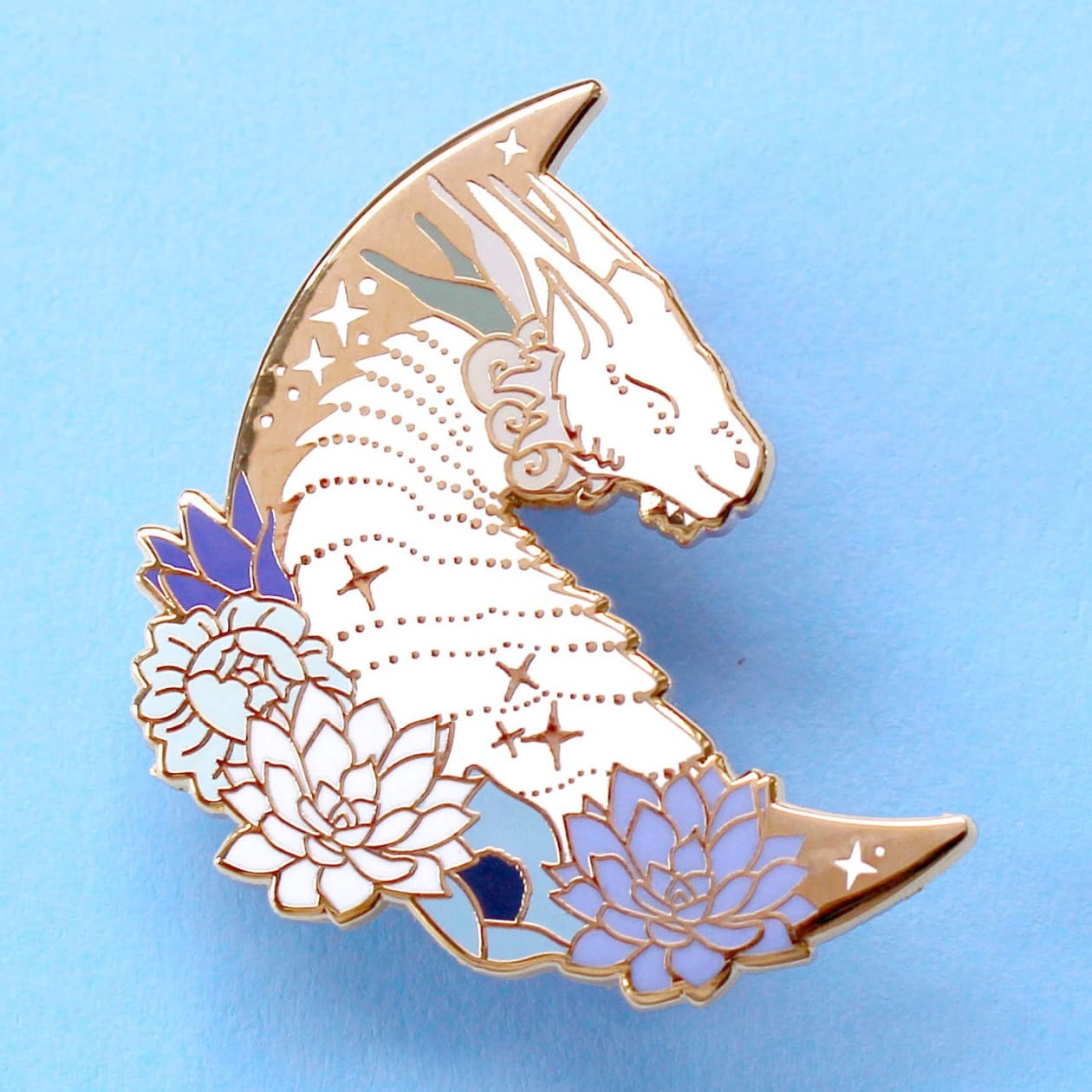 Mythical Flower Dragon Enamel Pin | Artist-Designed Hard Enamel Pin