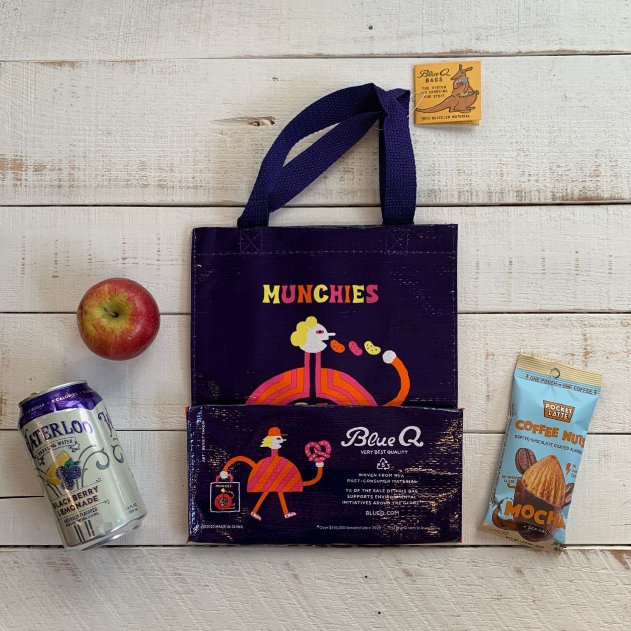Munchies Handy Tote Bag | Reusable Eco-Friendly Lunch Gift Bag | 10" x 8.5" | BlueQ at GetBullish