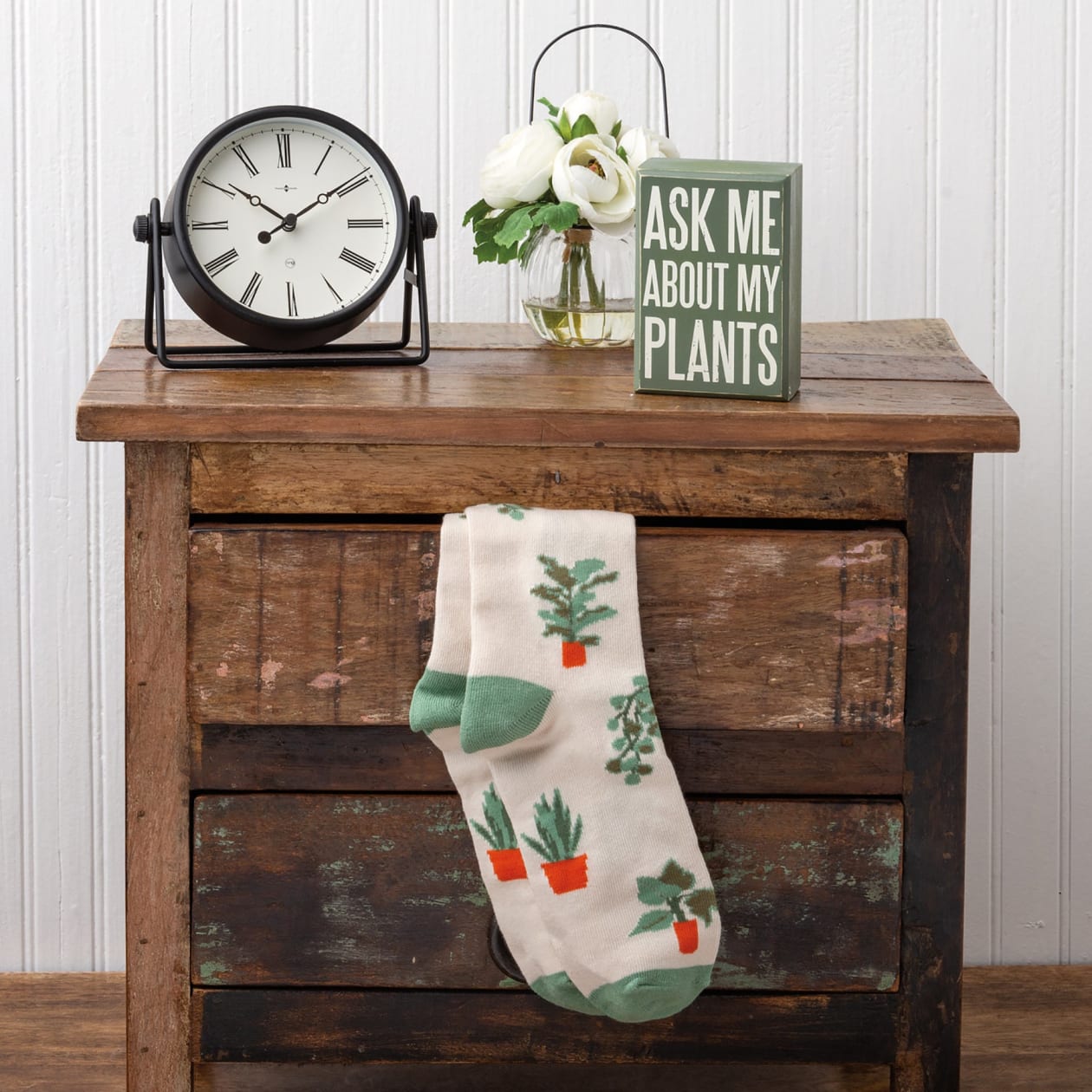 Ask Me About My Plants Box Sign And Sock Set | Plant Lovers Giftable Set | Gift for Her