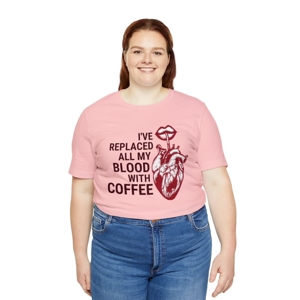 I've Replaced All My Blood With Coffee Jersey Short Sleeve Tee [Multiple Colors and Sizes]