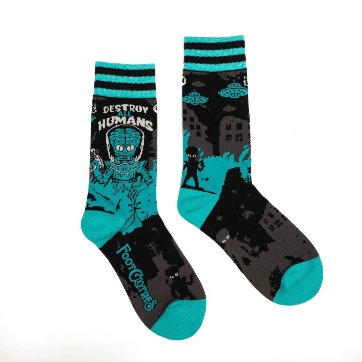 Destroy All Humans Crew Socks | Alien Horror Themed Socks