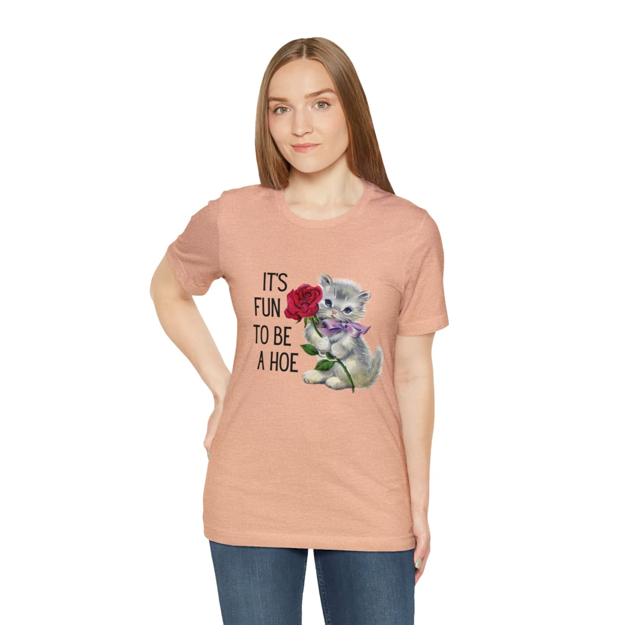 It's Fun to be a Hoe Jersey Short Sleeve Tee [Multiple Color Options] with Kitten Motif