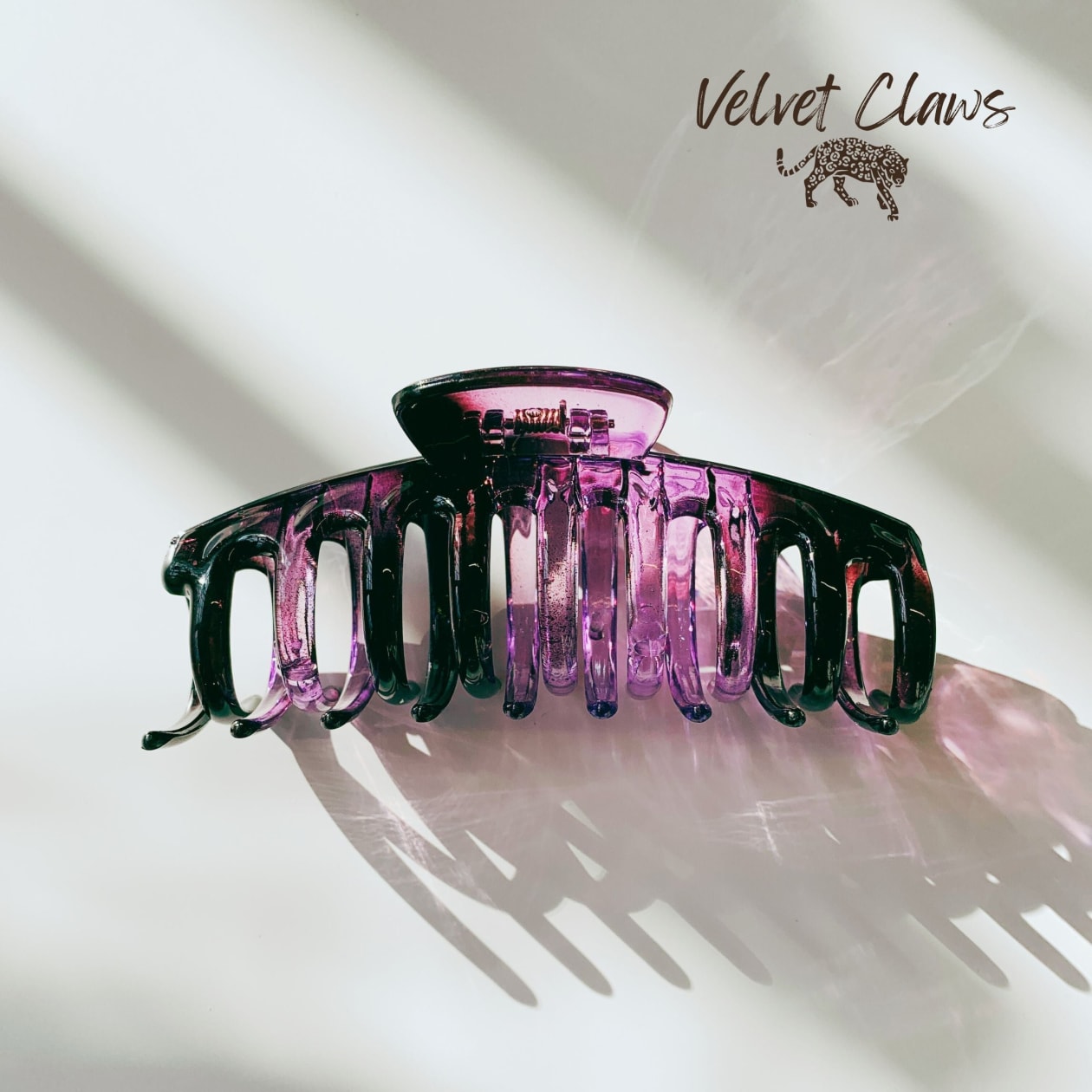 Velvet Claws Hair Clip | The Lobster in Translucent Ambient Purple | Claw Clip in Velvet Travel Bag