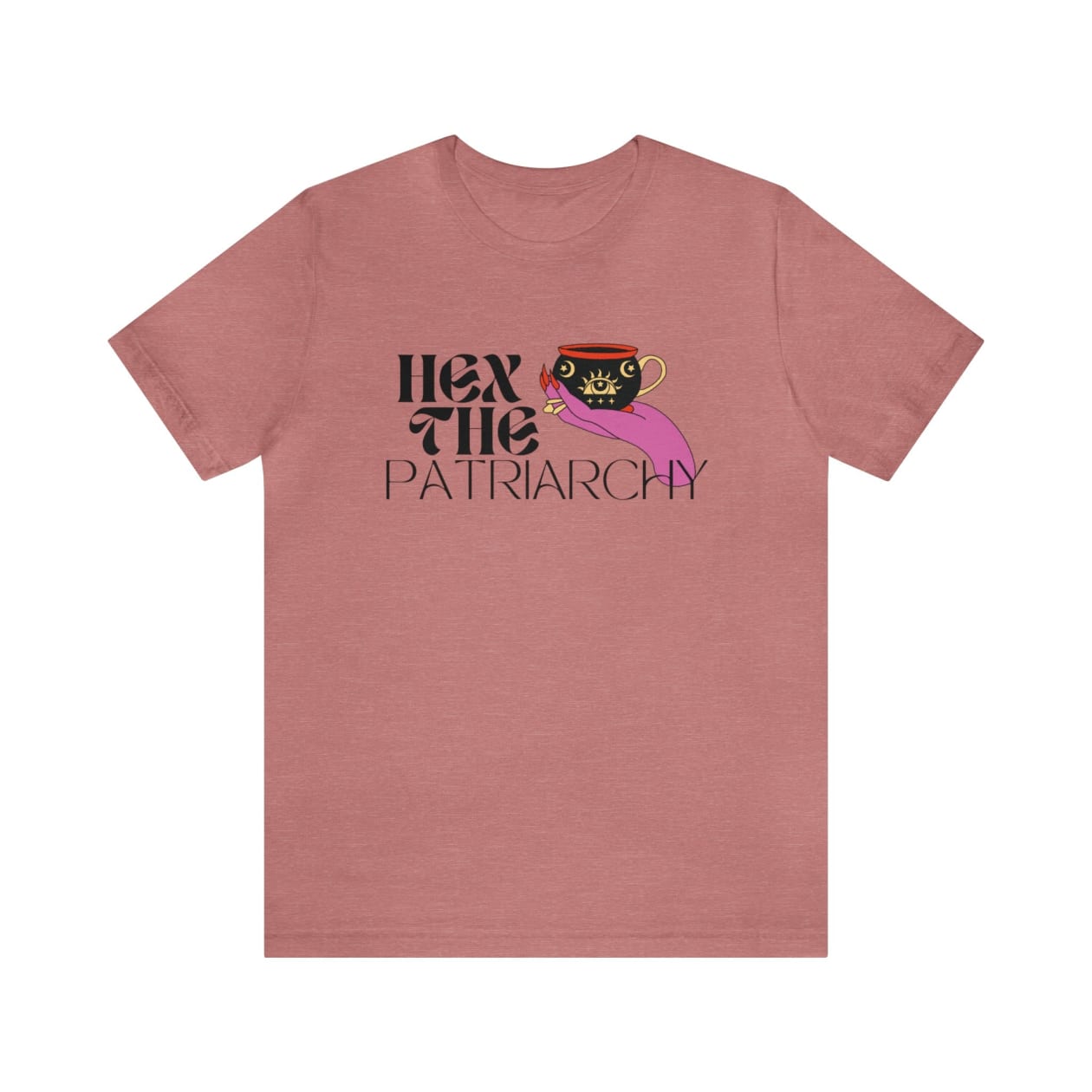 Hex the Patriarchy Feminist Jersey Short Sleeve Tee [Multiple Colors and Sizes]