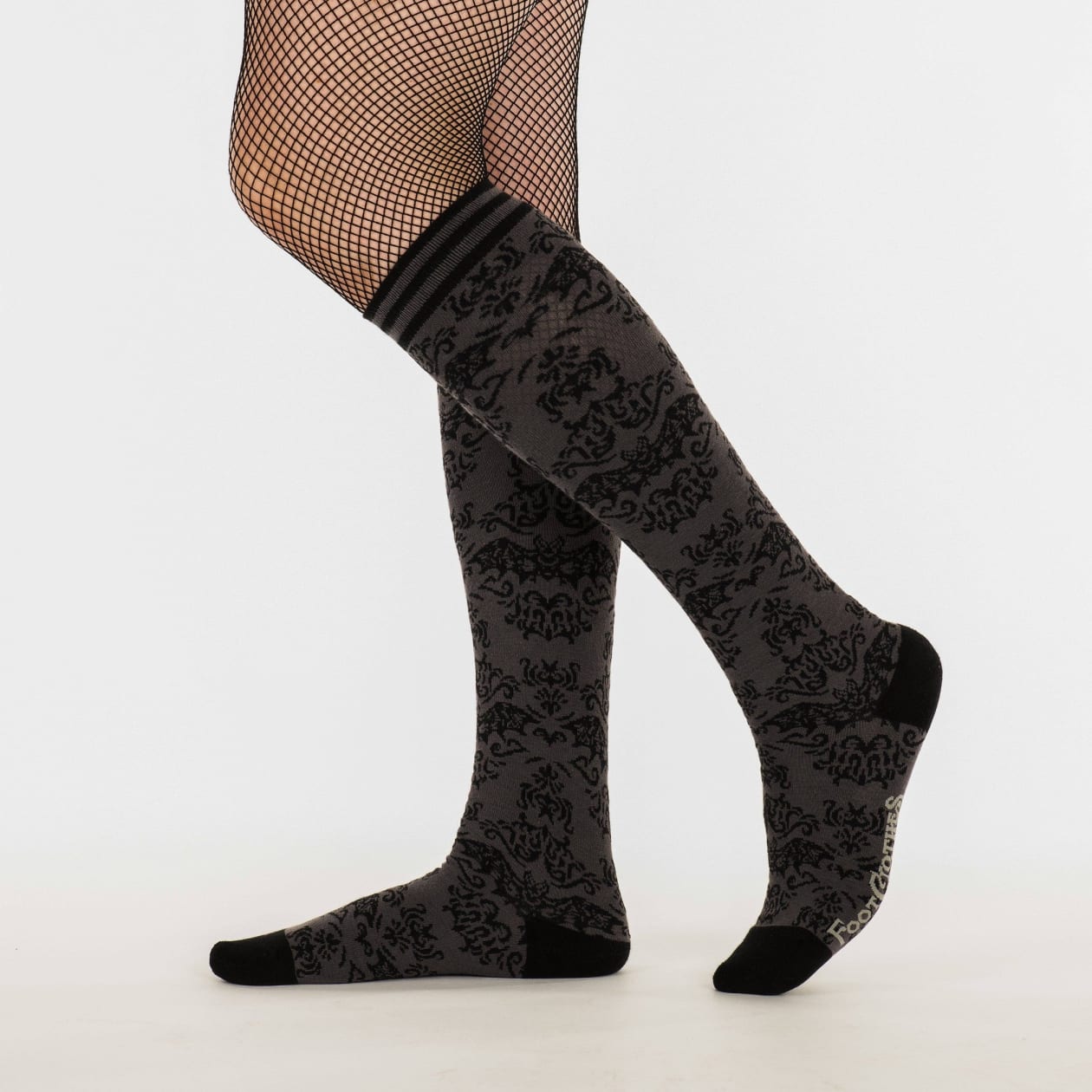 Bat Damask Knee High Socks | Spooky Halloween